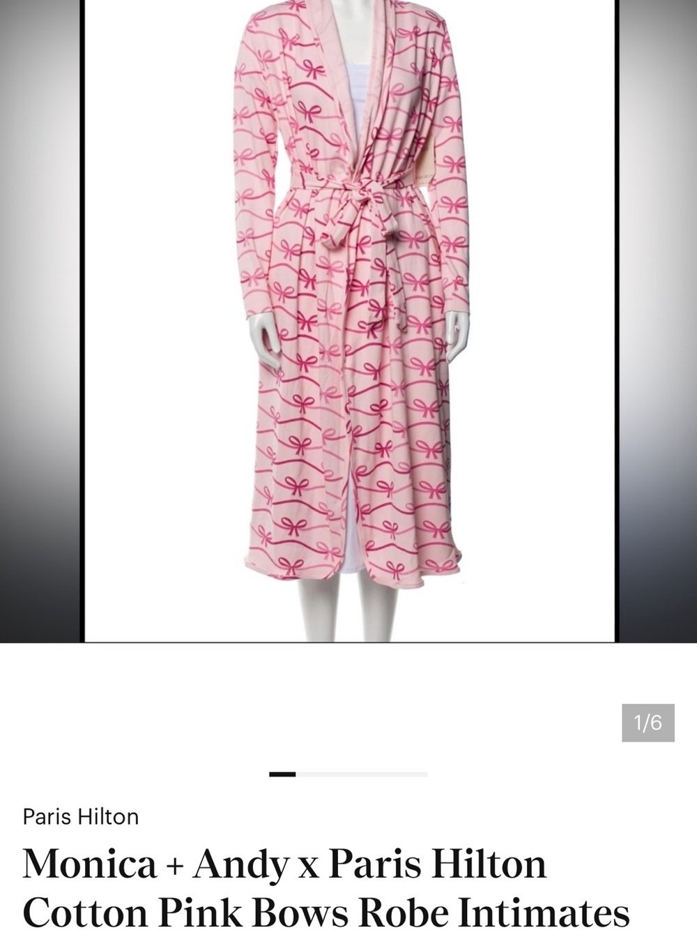 Paris Hilton Pink Bow Cotton Robe